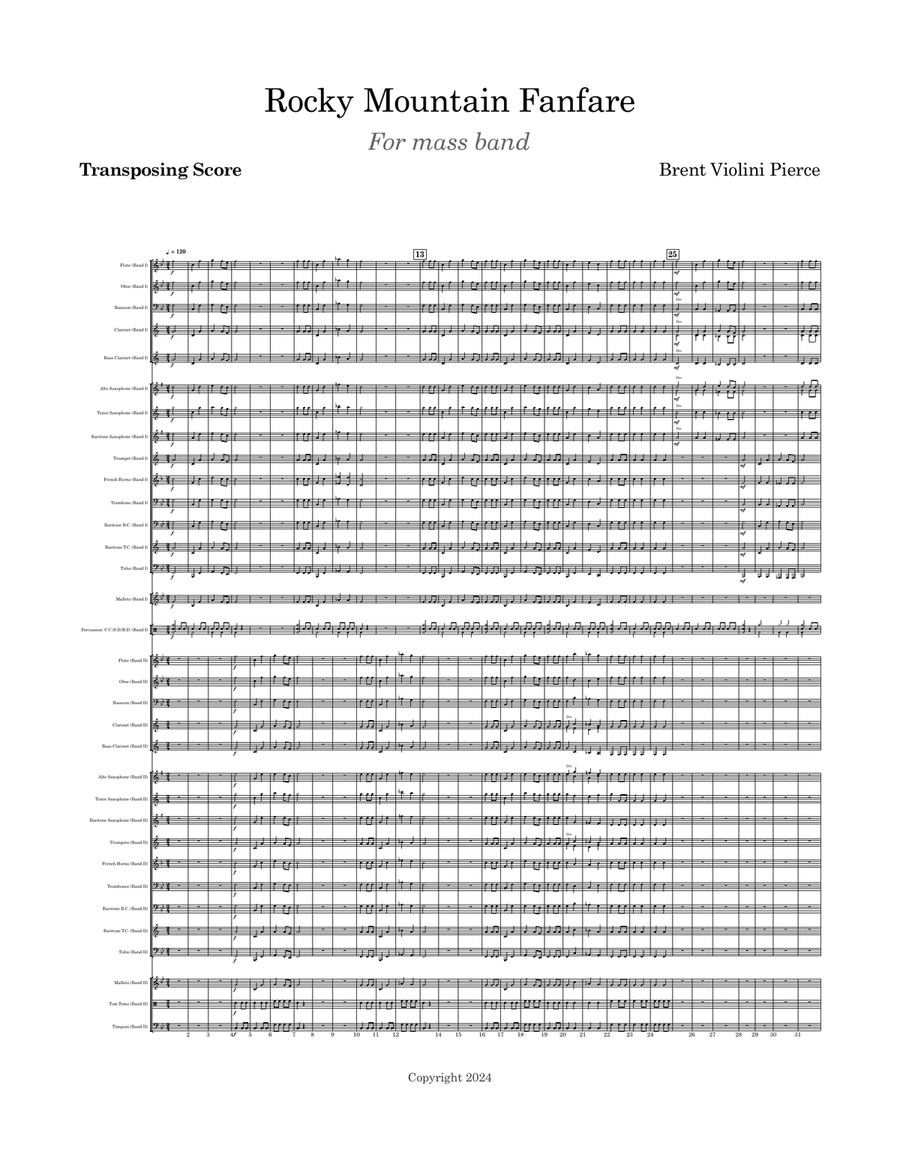 Rocky Mountain Fanfare Concert Band scores gallery preview page 2