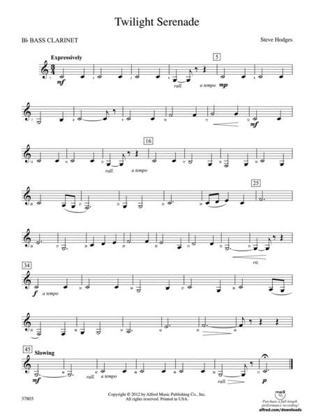 Twilight Serenade: B-flat Bass Clarinet