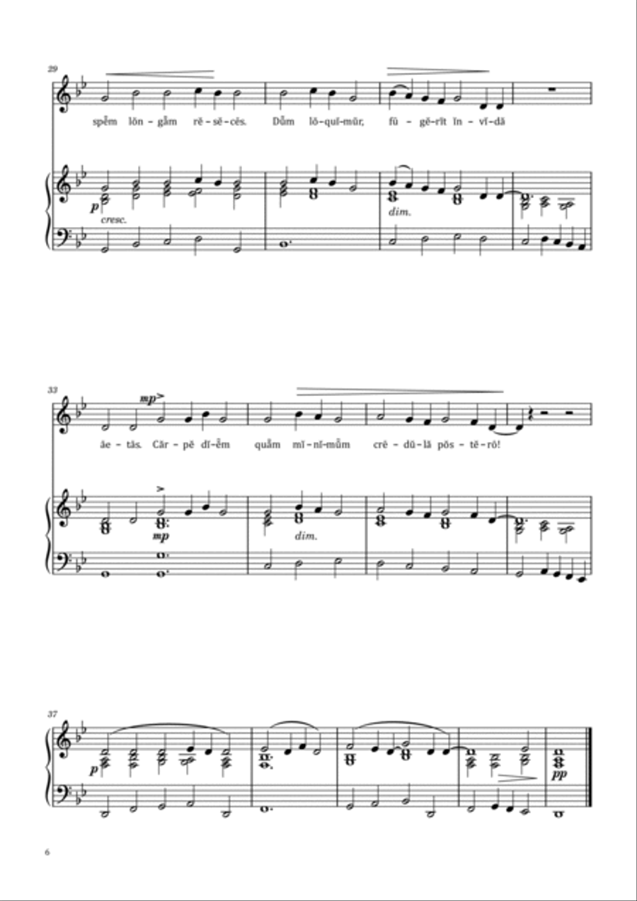 Quattuor carmina Horati / Vier Oden des Horaz / Four Odes of Horace Voice scores gallery preview page 6