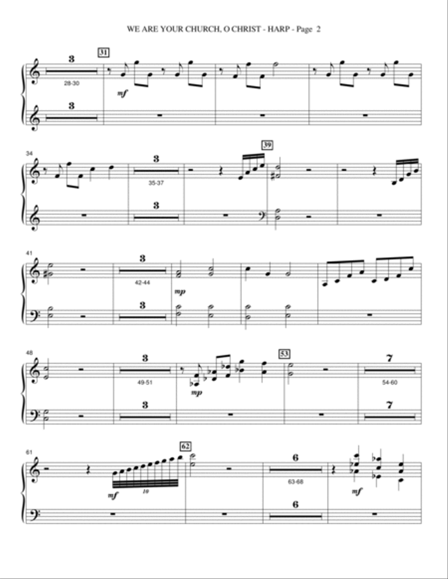 We Are Your Church, O Christ - Harp Choir scores gallery preview page 2