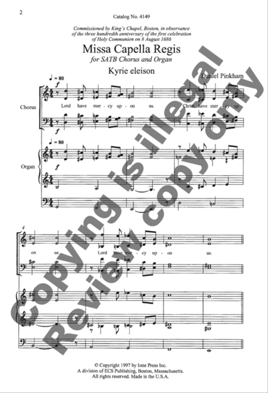 Missa Capella Regis 4-Part scores gallery preview page 8