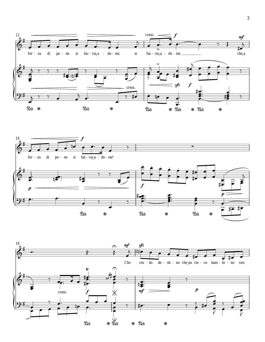 Che Fiero Costume Che Fiero Costume Piano, Vocal scores gallery preview page 3