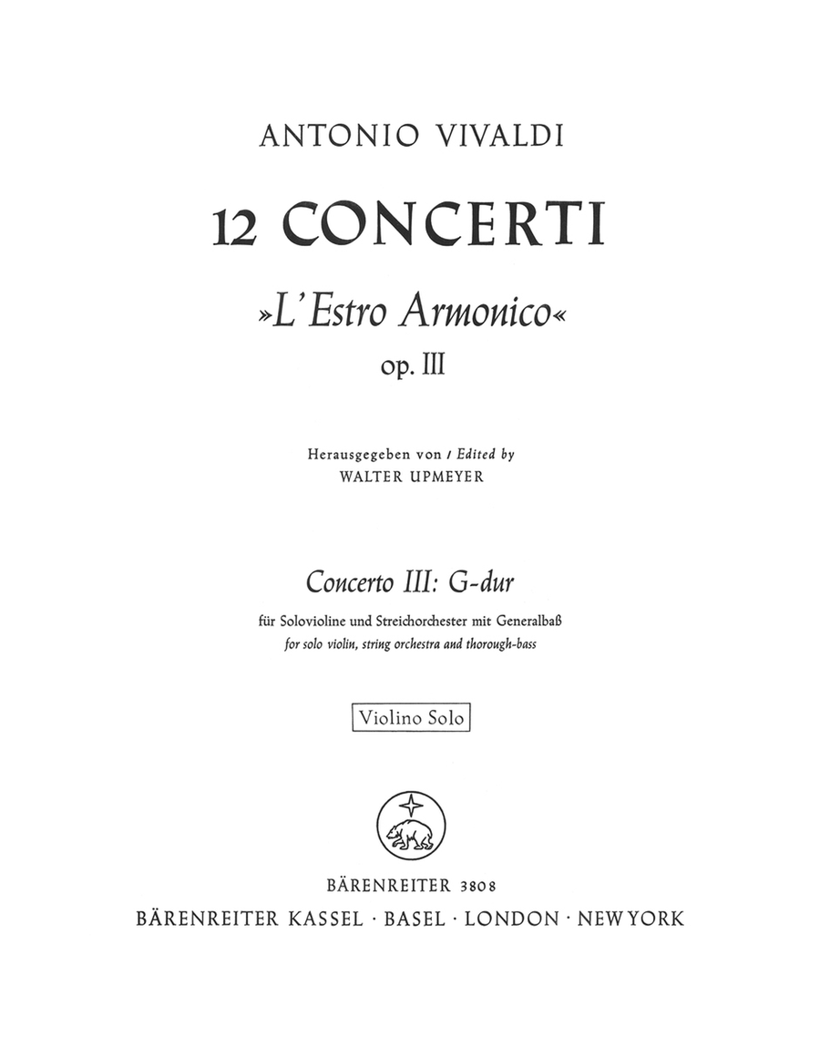 Concerto III G major RV 310