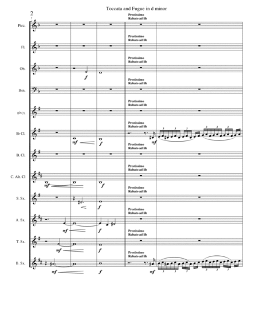 Toccata and Fugue in D Minor Small Ensemble scores gallery preview page 4