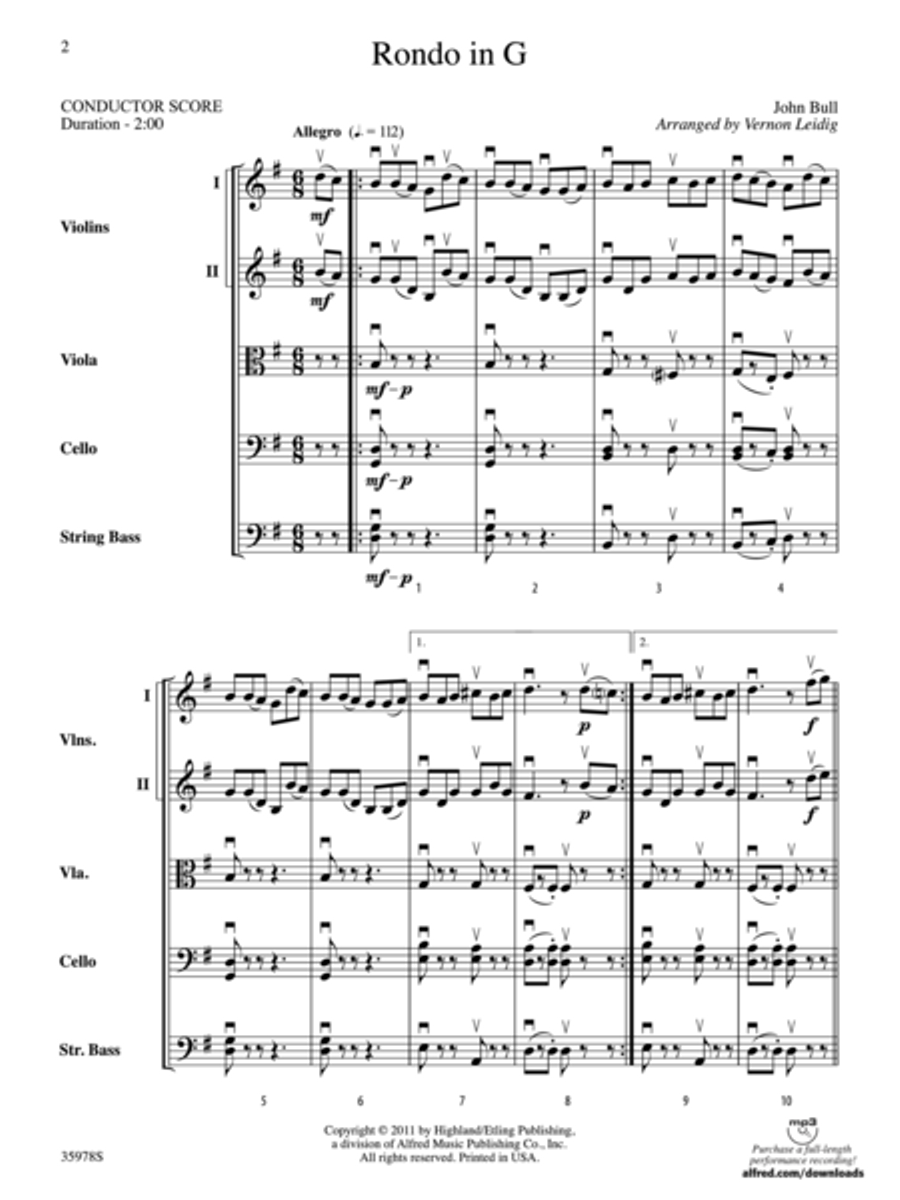 Rondo in G String Orchestra scores gallery preview page 2