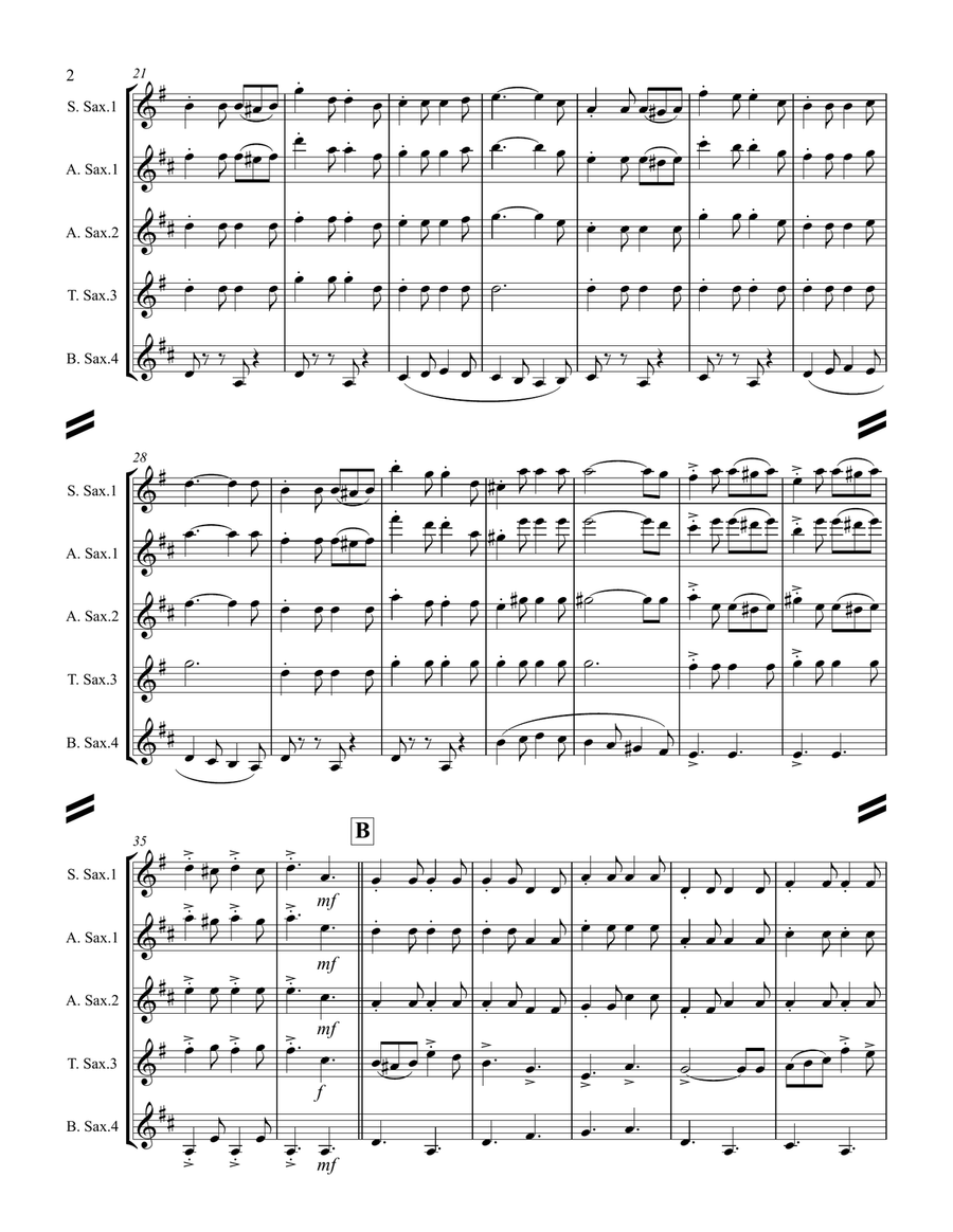 March - The Liberty Bell (for Saxophone Quartet SATB or AATB) Saxophone Quartet scores gallery preview page 3