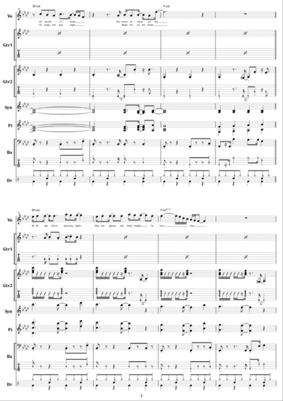 Jojo Jojo Piano, Vocal, Guitar scores gallery preview page 3