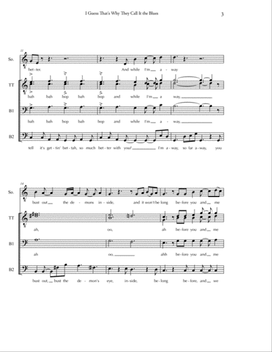 I Guess That's Why They Call It The Blues Choir scores gallery preview page 3