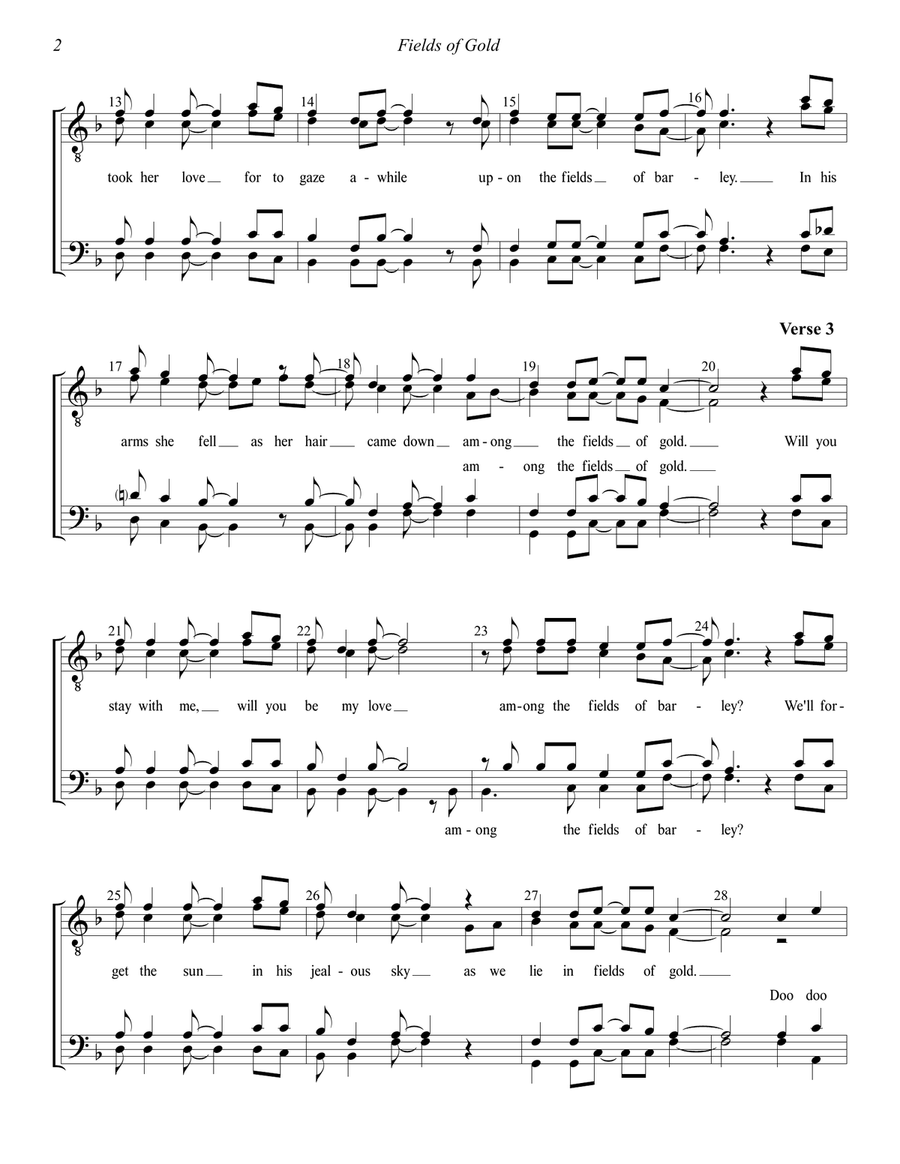 Fields Of Gold TTBB scores gallery preview page 3
