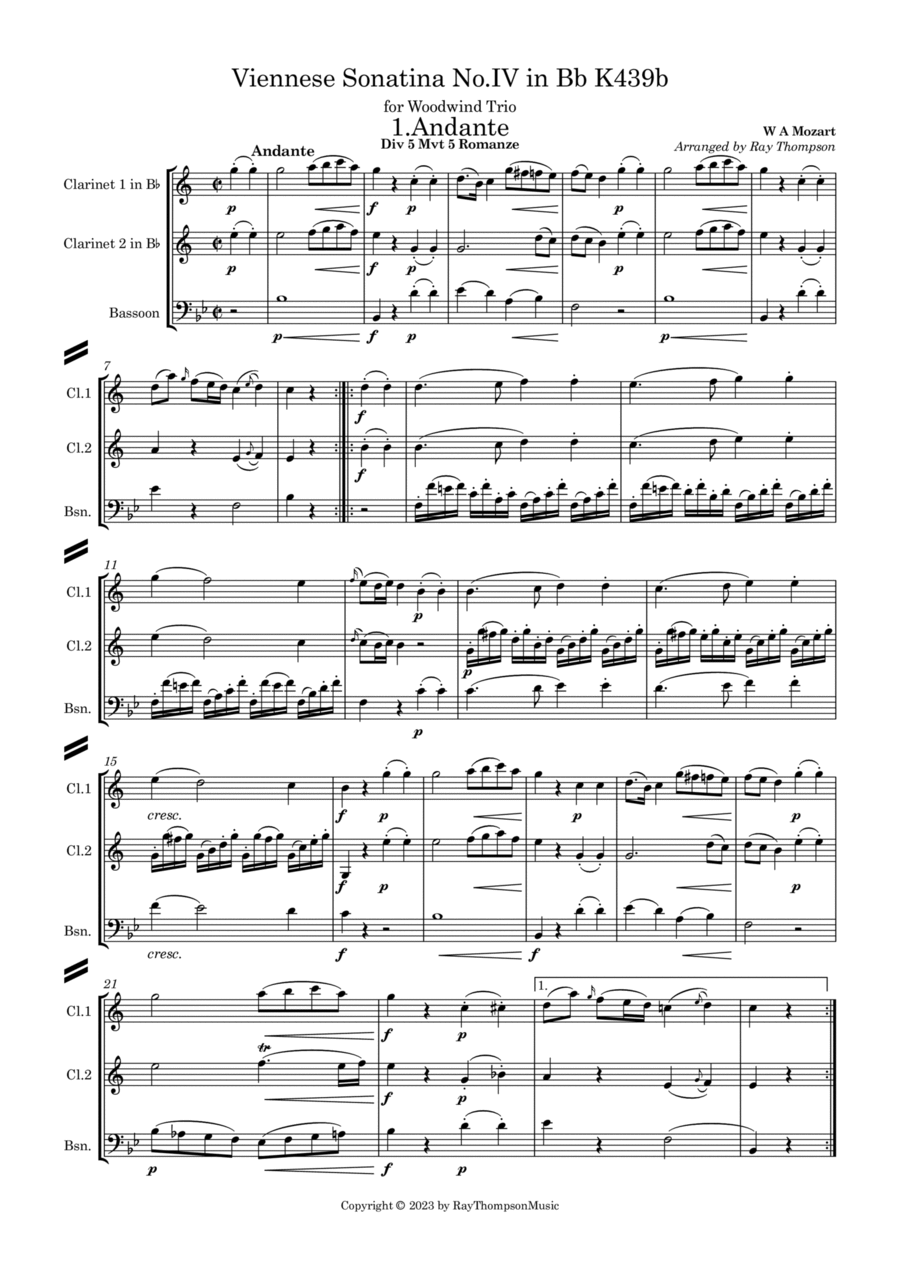 Mozart outlet sonatina trombone