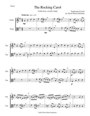 The Rocking Carol (Little Jesus, Sweetly Sleep) for violin and viola