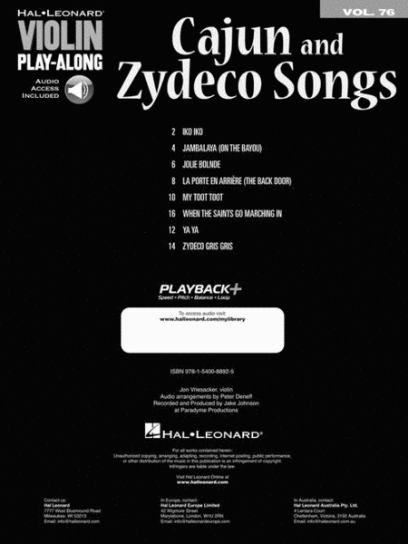 Cajun & Zydeco Songs