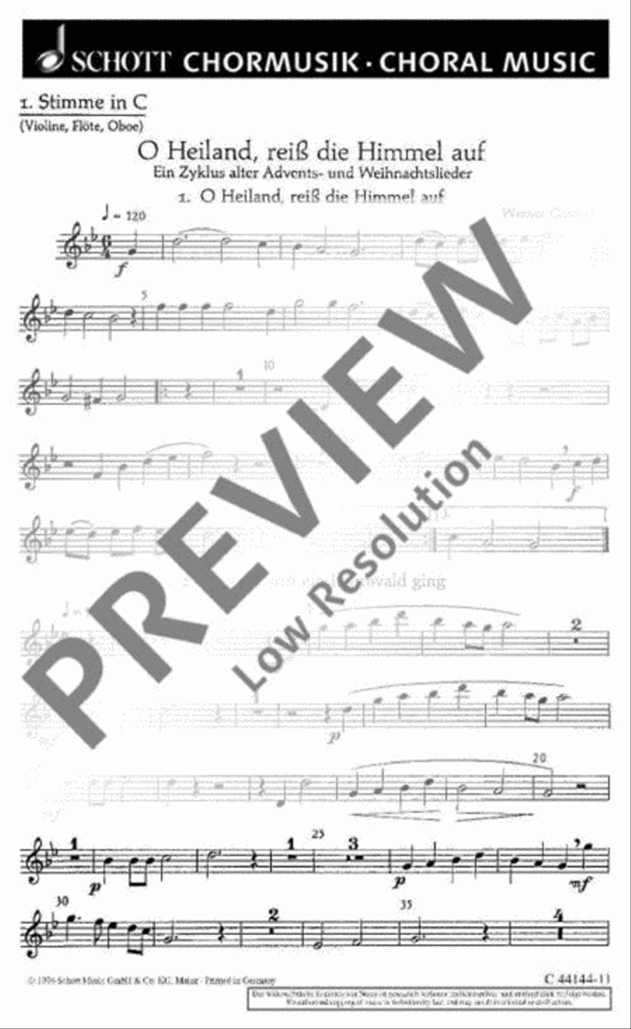 O Heiland, reiß die Himmel auf Choir scores gallery preview page 2