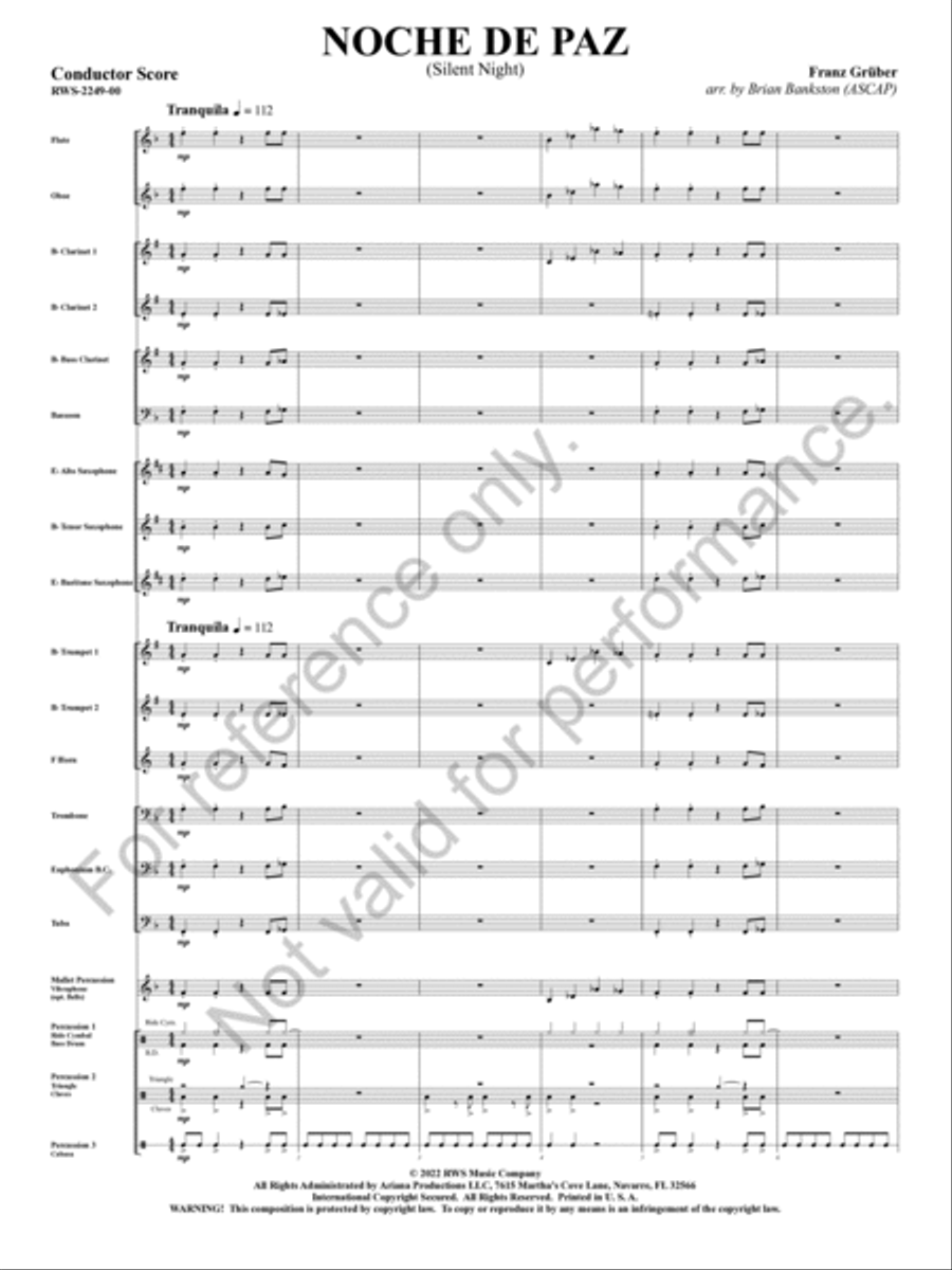 Noche de Paz Concert Band scores gallery preview page 4