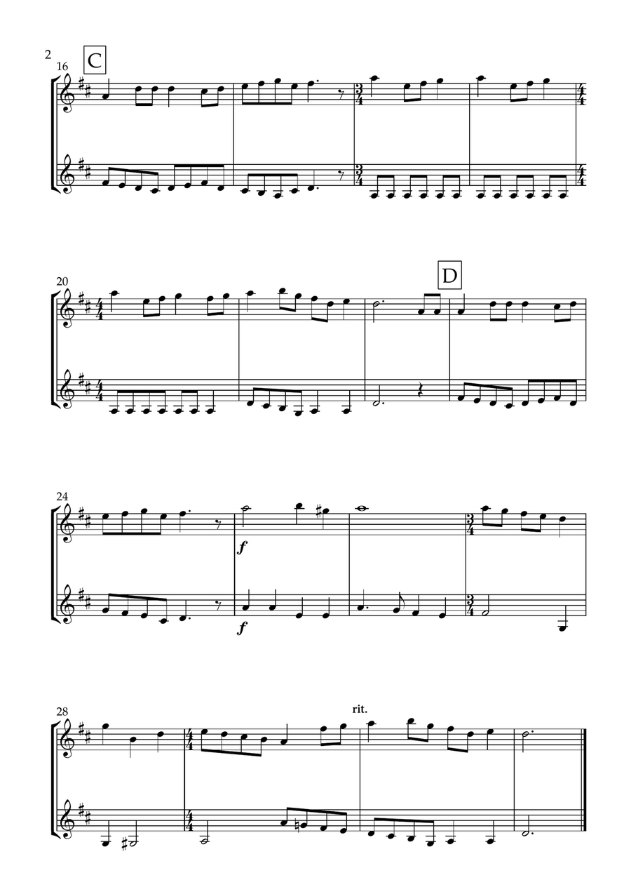 12 days of Christmas (Clarinet Duet) - Christmas Carol Clarinet Duet scores gallery preview page 2