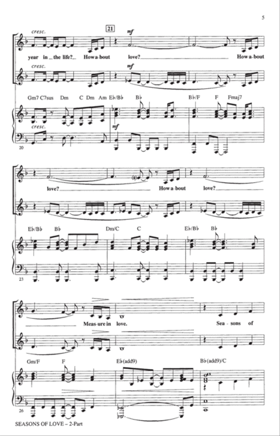 Seasons Of Love (from Rent) (arr. Roger Emerson) 2-Part scores gallery preview page 3