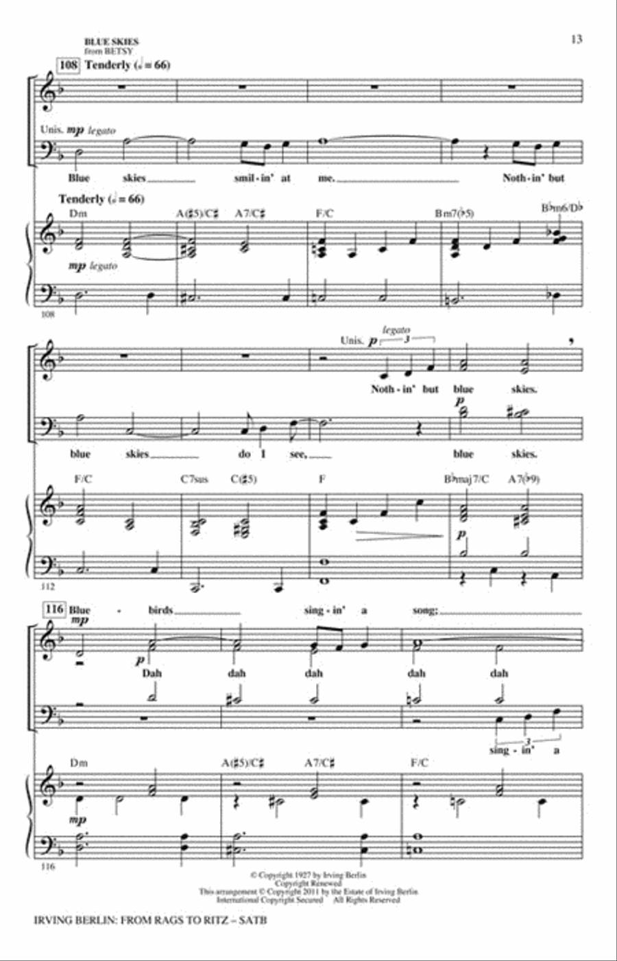 Irving Berlin: From Rags to Ritz Choir scores gallery preview page 4