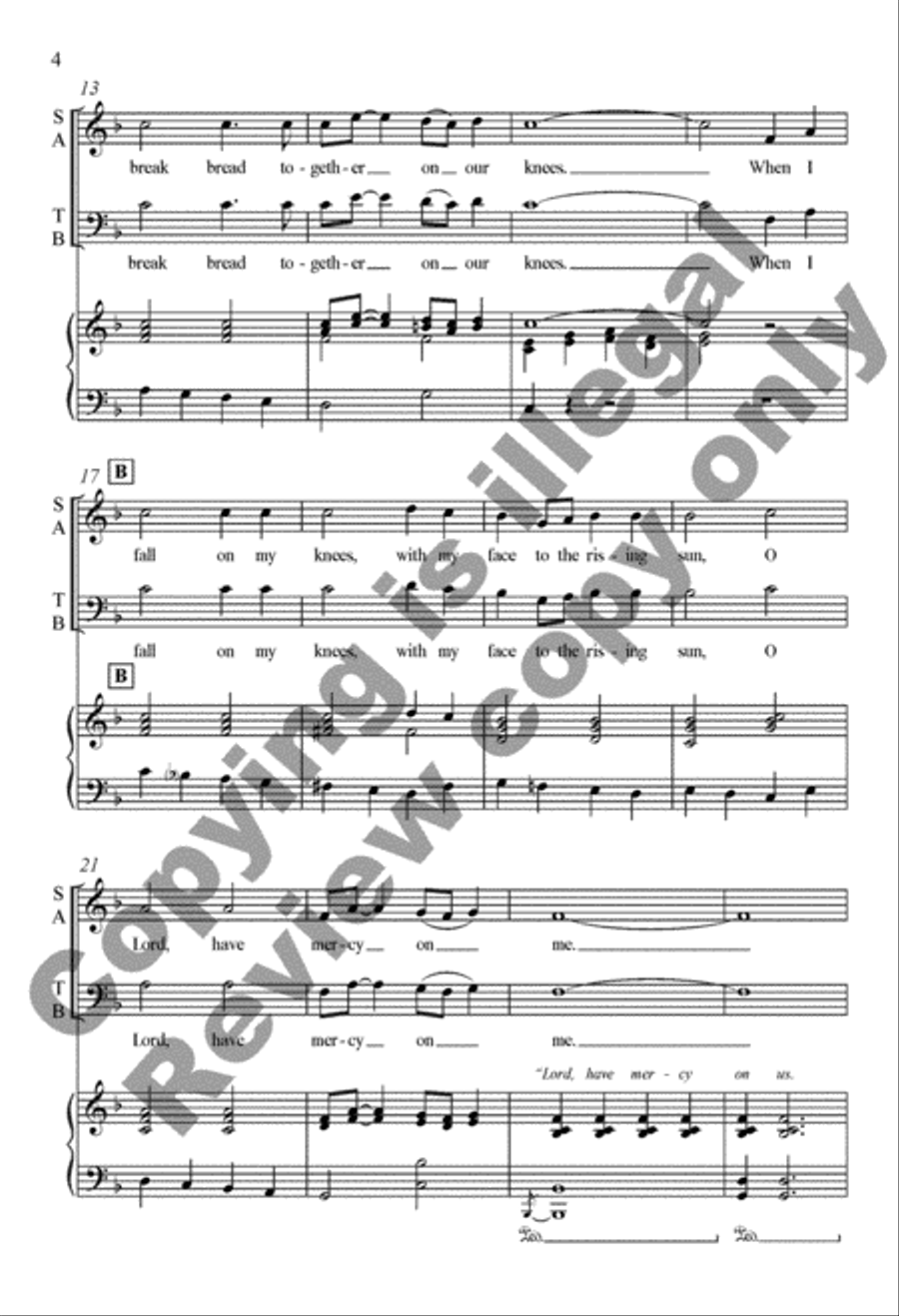 Let Us Break Bread Together 4-Part scores gallery preview page 14