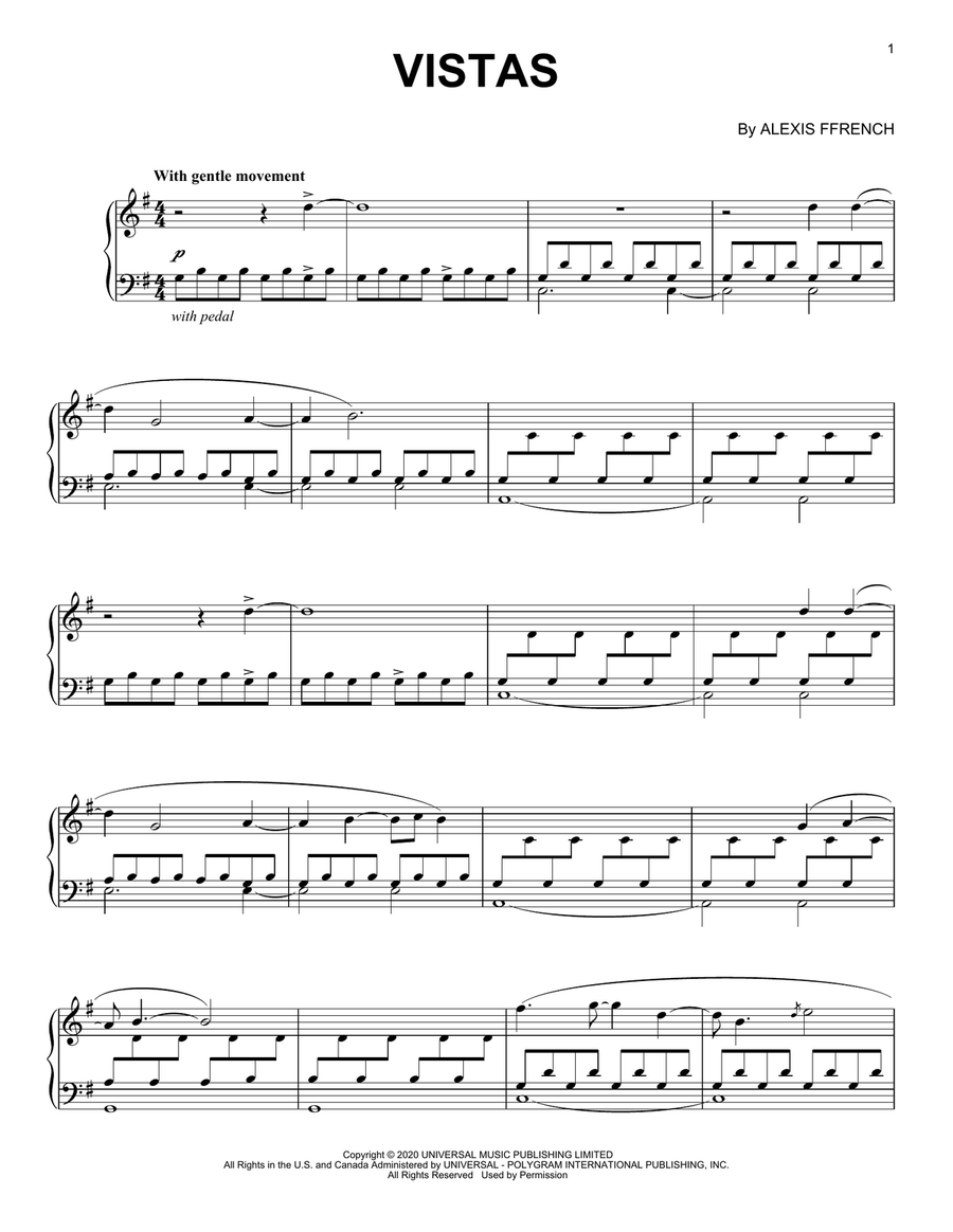 Vistas Vistas Piano Solo scores gallery preview page 1