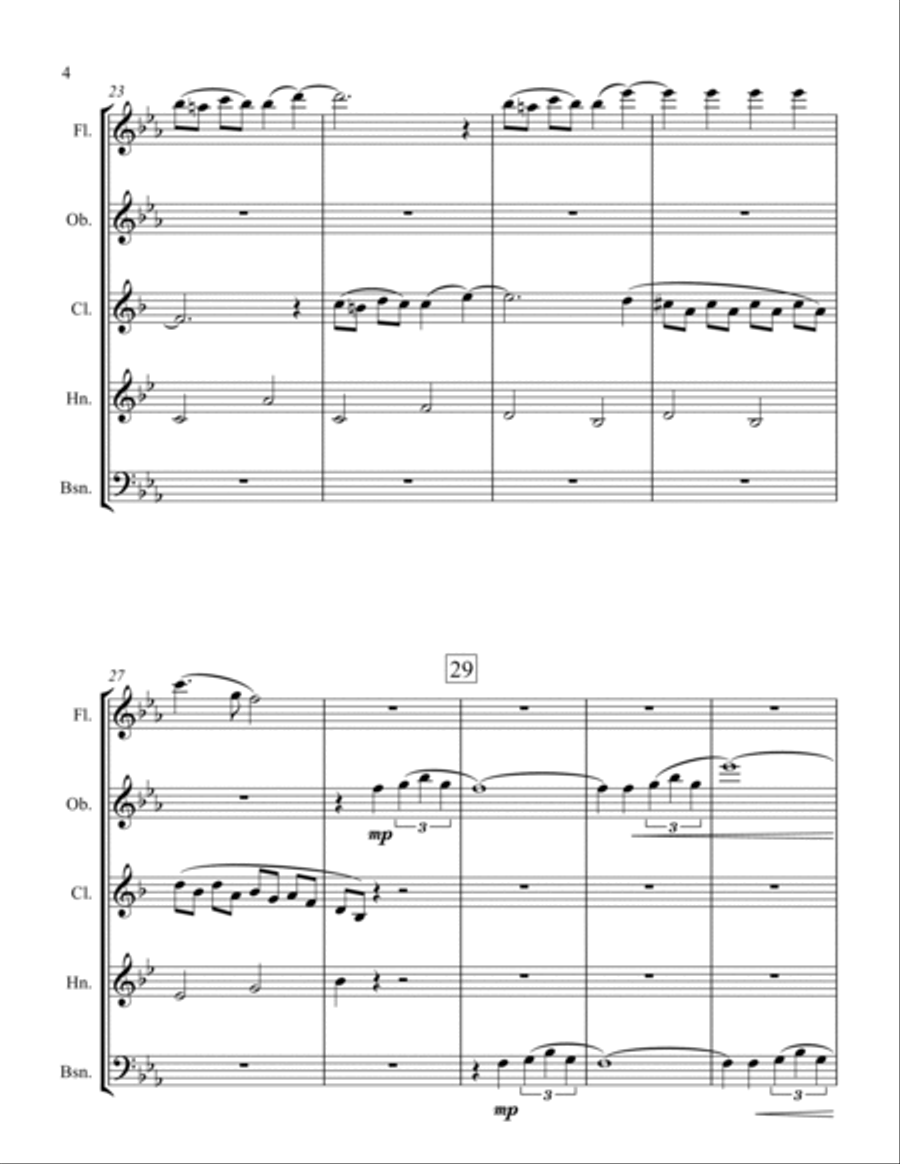 Some Enchanted Evening Woodwind Quintet scores gallery preview page 4