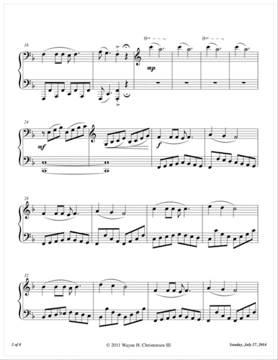 Sole Shaka Zulu (All Night Long) Piano Solo scores gallery preview page 2