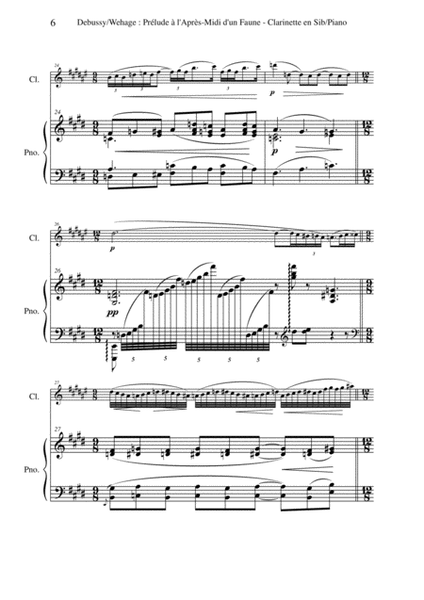 Claude Debussy: Prélude à L'Après-midi d'un Faune, arranged for Bb clarinet and piano