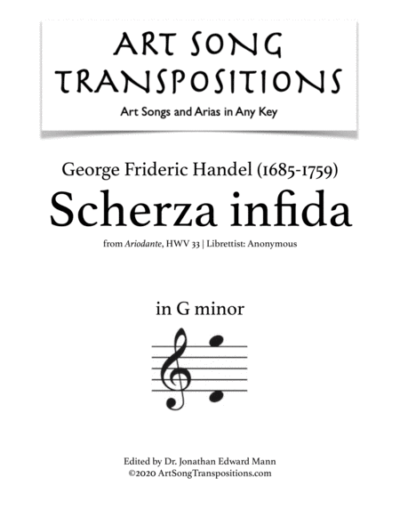 HANDEL: Scherza infida (transposed to G minor)