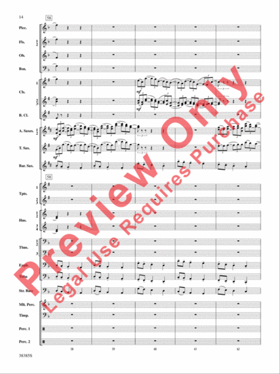 Fantasia on the Alleluia Hymn Concert Band scores gallery preview page 15