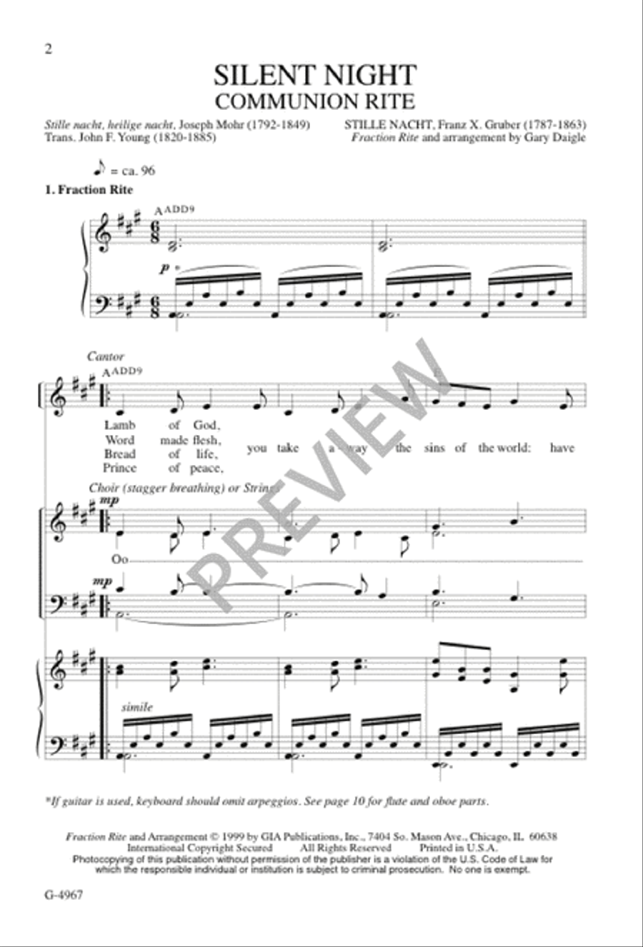 Silent Night Silent Night 4-Part scores gallery preview page 1