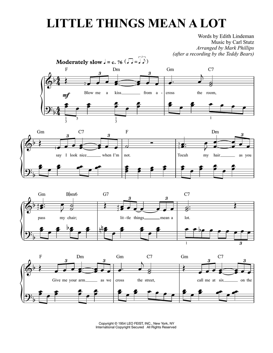 Little Things Mean A Lot Little Things Mean A Lot Easy Piano scores gallery preview page 1