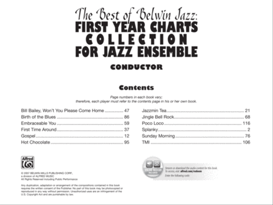 First Year Charts Collection for Jazz Ensemble Jazz Ensemble scores gallery preview page 2