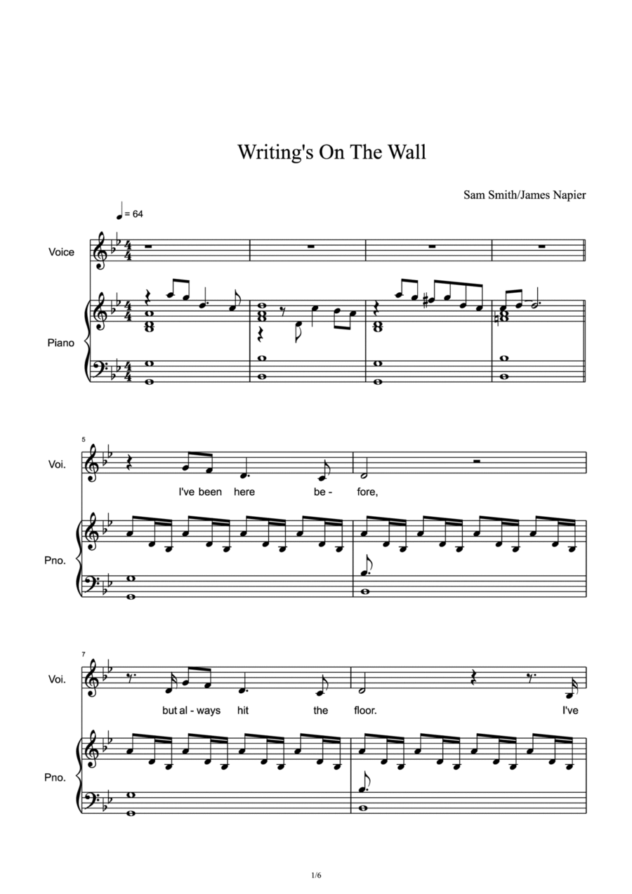 Writing's On The Wall Voice scores gallery preview page 1