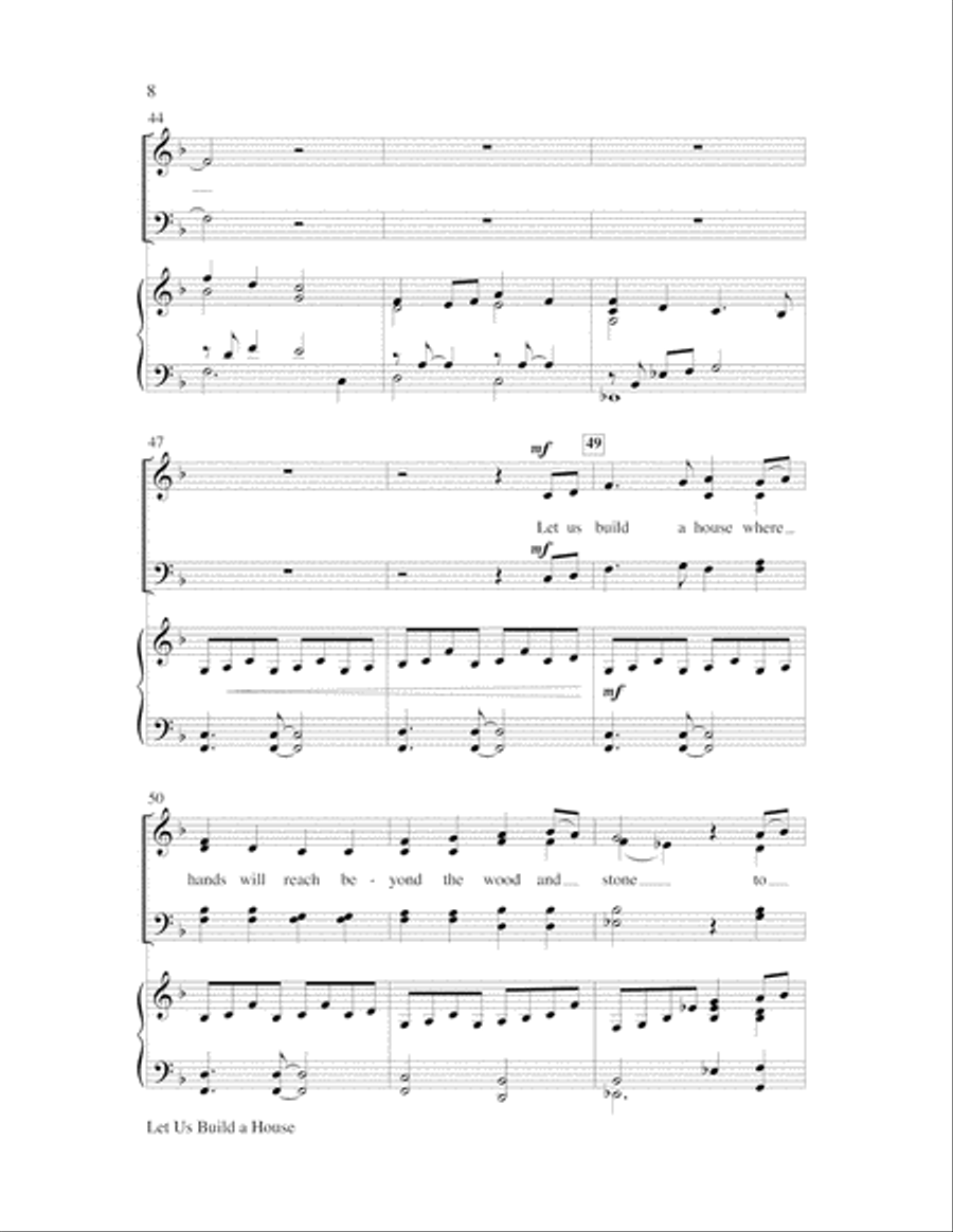 Let Us Build A House (All Are Welcome) Choir scores gallery preview page 8