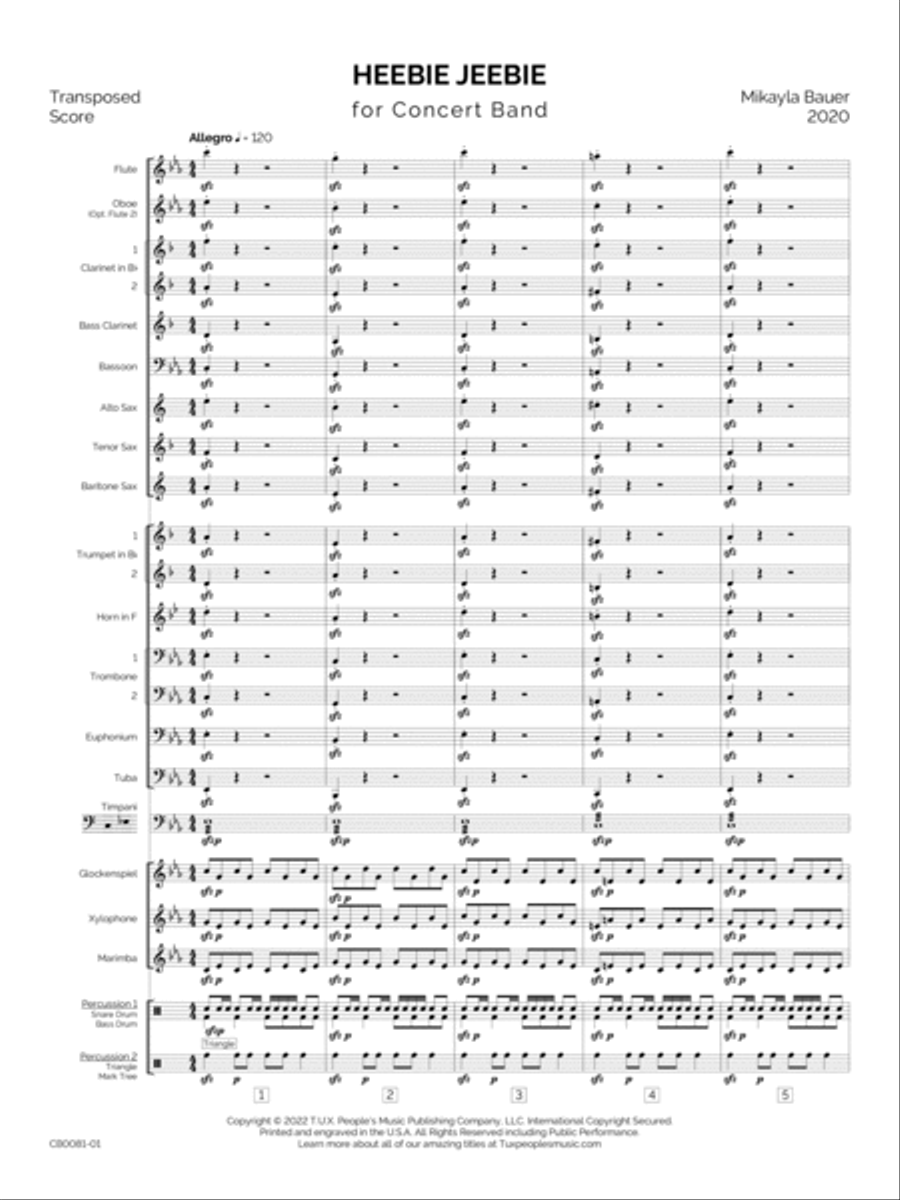 Heebie Jeebie Concert Band scores gallery preview page 4