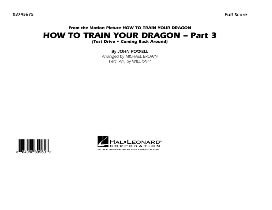 How To Train Your Dragon Part 3 - Conductor Score (Full Score) Marching Band scores gallery preview page 1