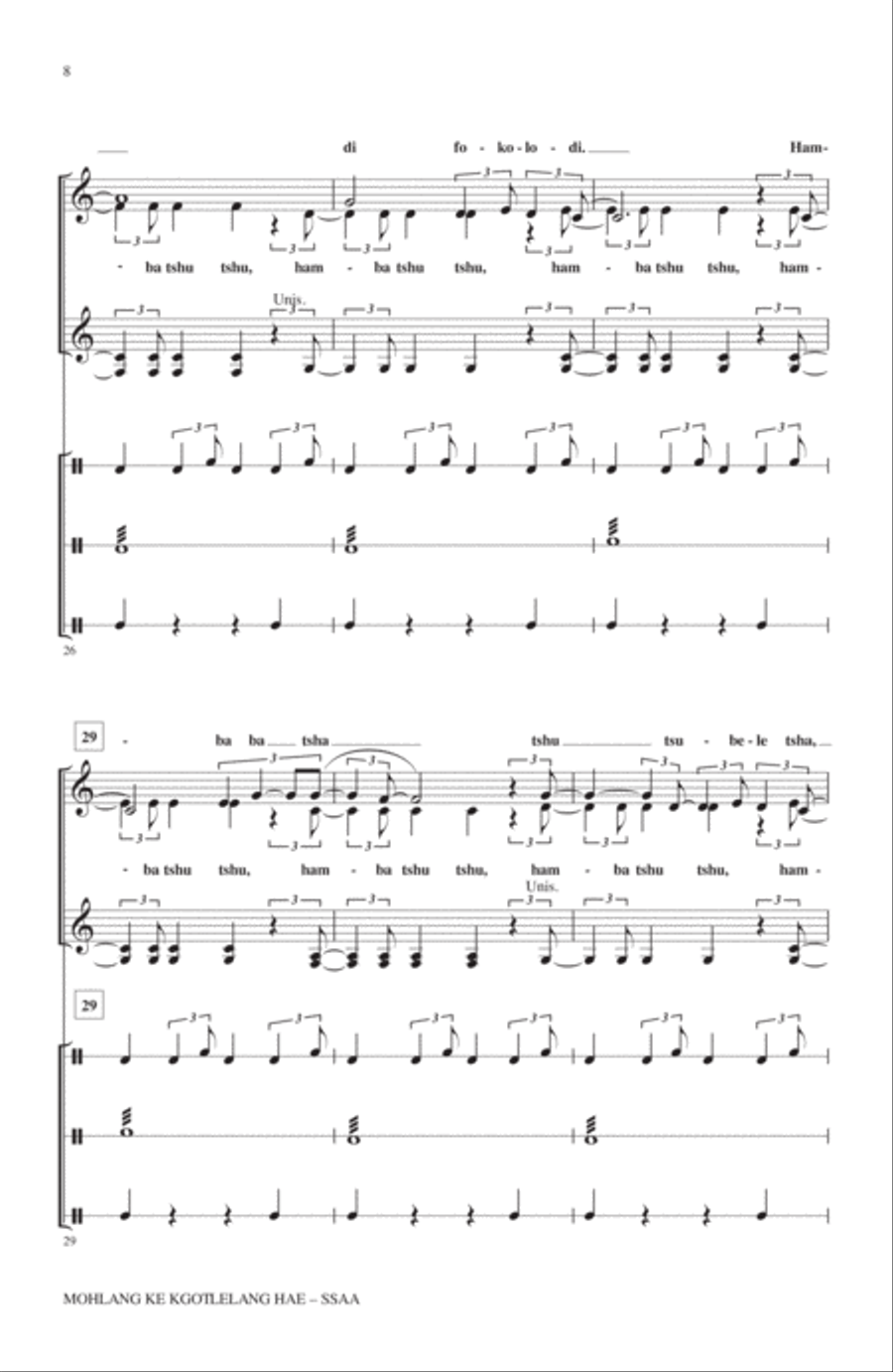 Mohlang Ke Kgotlelang Hae (When I Return Home) SSA scores gallery preview page 5