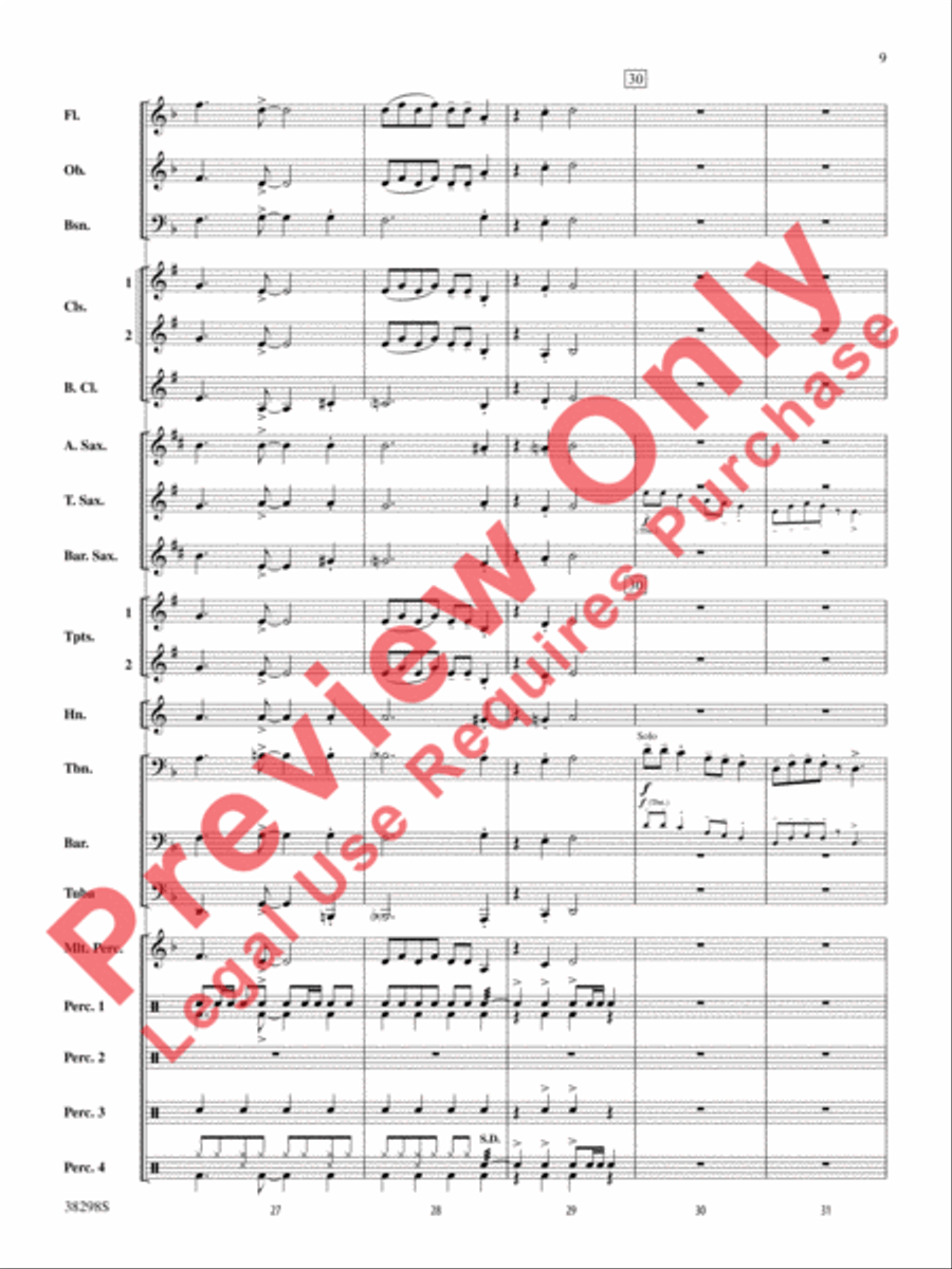 Wade in the Water Concert Band scores gallery preview page 9