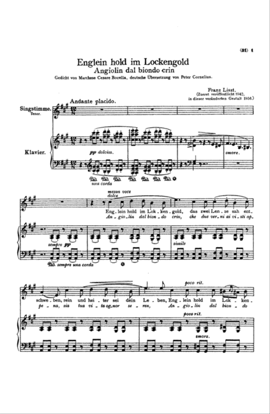 Liszt: Songs, Volume III, Nos. 1-22 (German) Voice scores gallery preview page 1