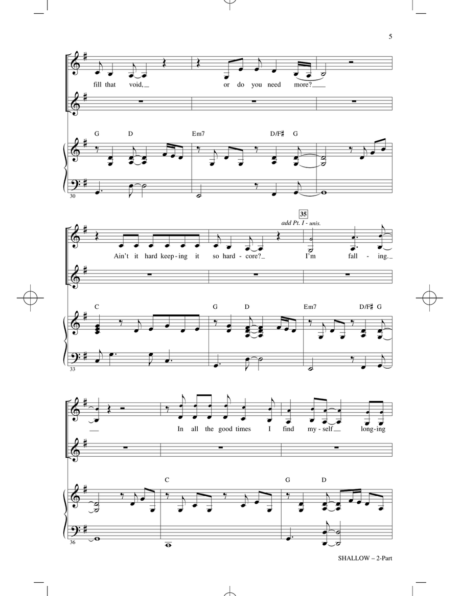 Shallow (from A Star Is Born) (arr. Mac Huff) 2-Part scores gallery preview page 4