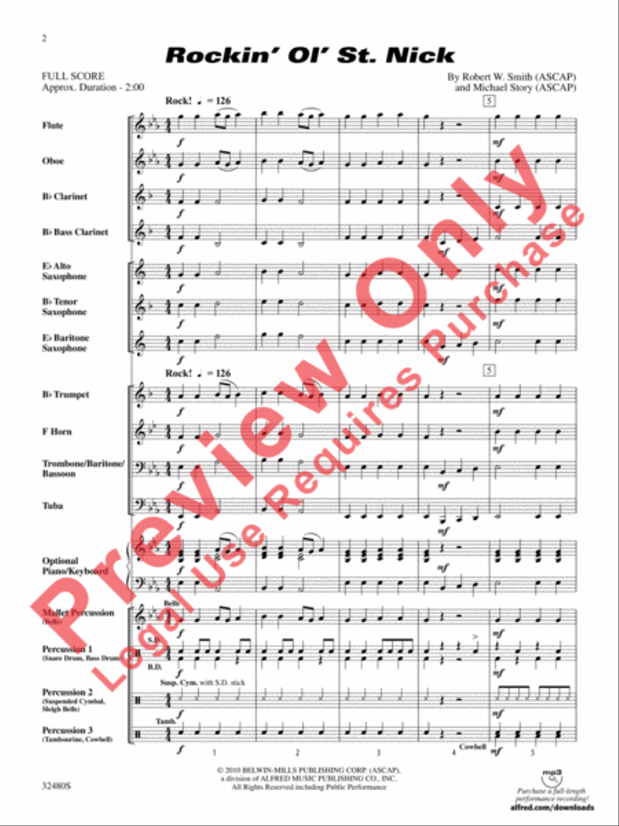 Rockin' Ol' St. Nick Rockin' Ol' St. Nick Concert Band scores gallery preview page 3