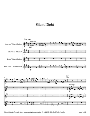 Silent Night for Clarinet Quartet in Schools