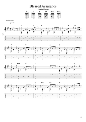 Blessed Assurance (Solo Fingerstyle Guitar Tab)