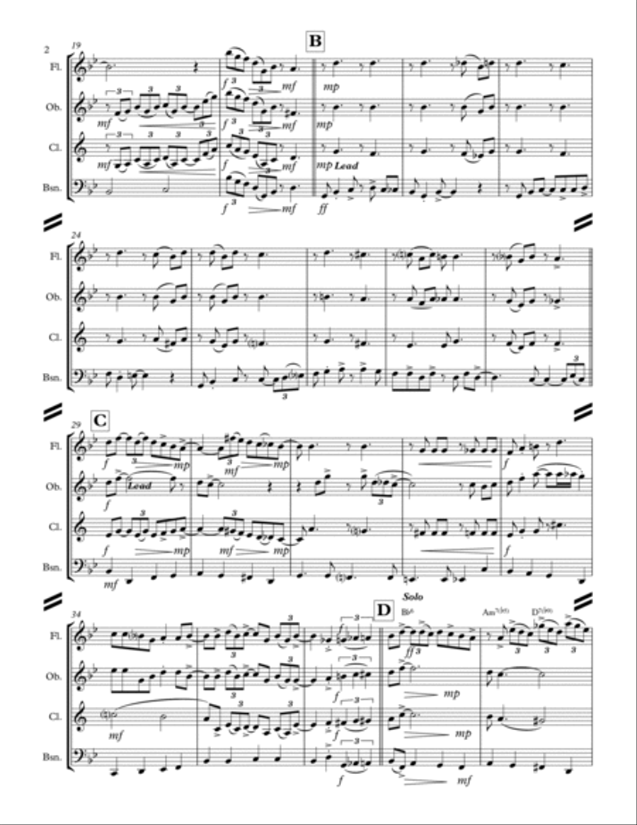 Georgia On My Mind Woodwind Quartet scores gallery preview page 3