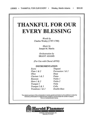 Thankful for Our Every Blessing (from Testament of Praise)