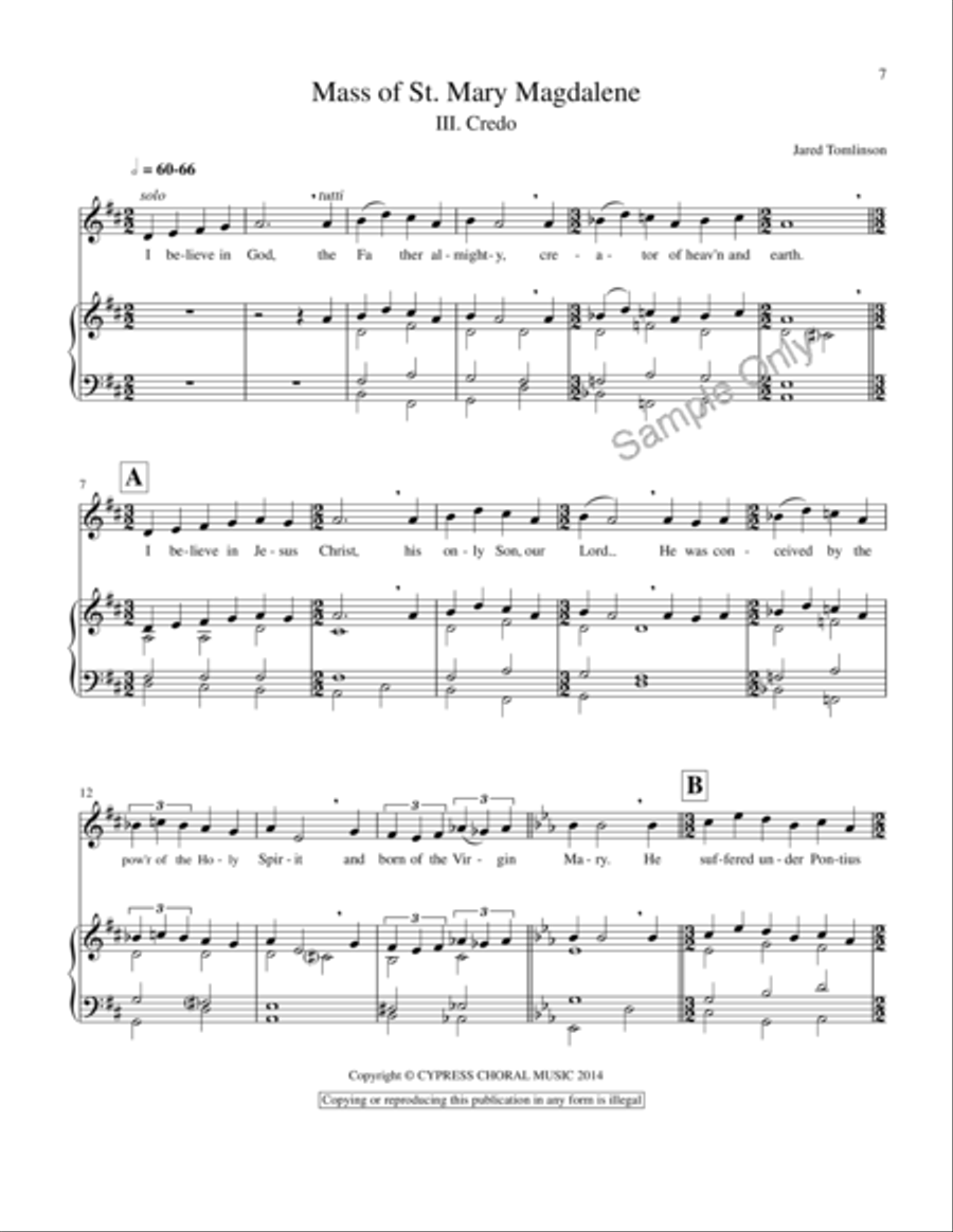 Mass Of St Mary's 4-Part scores gallery preview page 12
