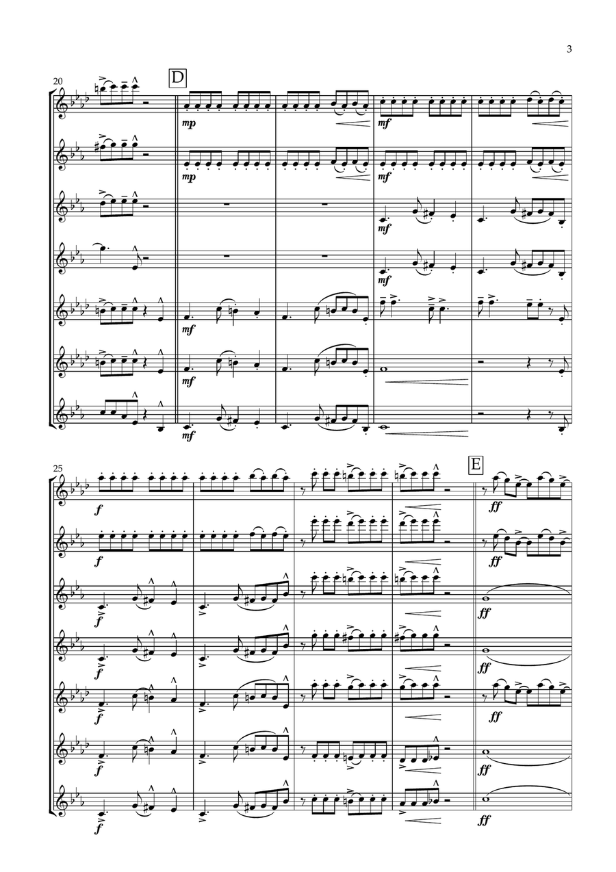 Poker Face Woodwind Ensemble scores gallery preview page 3