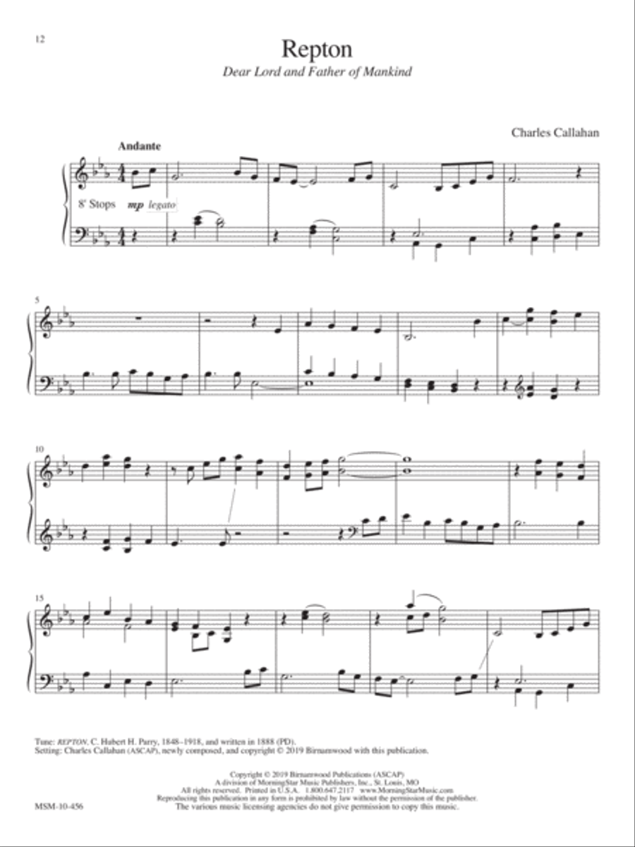 Dear Lord and Father of Mankind Organ scores gallery preview page 1