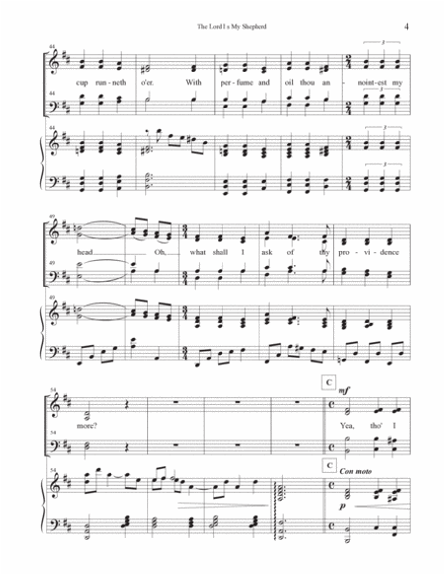The Lord Is My Shepherd 4-Part scores gallery preview page 4