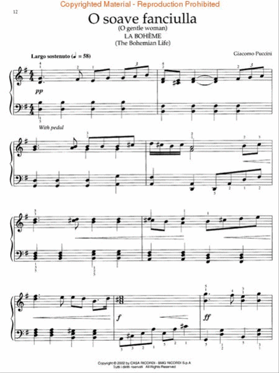 Puccini for Easy Piano Easy Piano scores gallery preview page 3