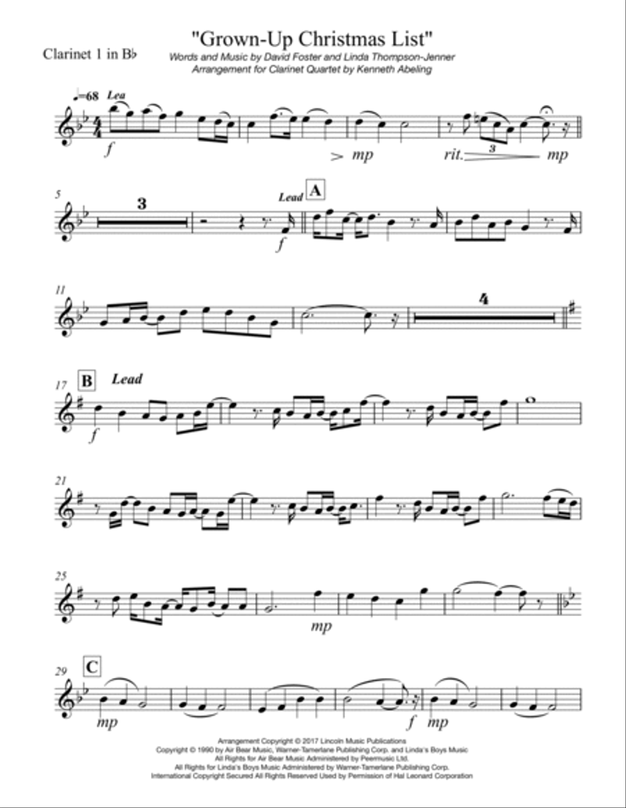 Grown-Up Christmas List Woodwind Ensemble scores gallery preview page 6